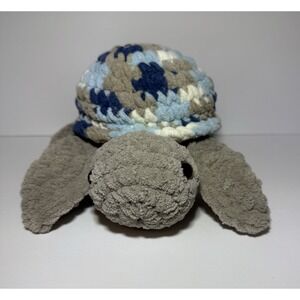 Crochet‎ Blue And Gray Turtle Plushie